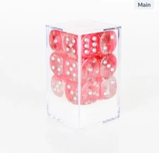 Sirius Dice SDZ0008-14.  16mm d6 Hearts w/Silver (12) New