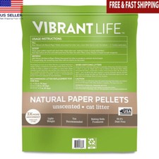 Natural Paper Pellets Cat Litter 2 Pack Unscented 20lb Odor Control Dust Free US