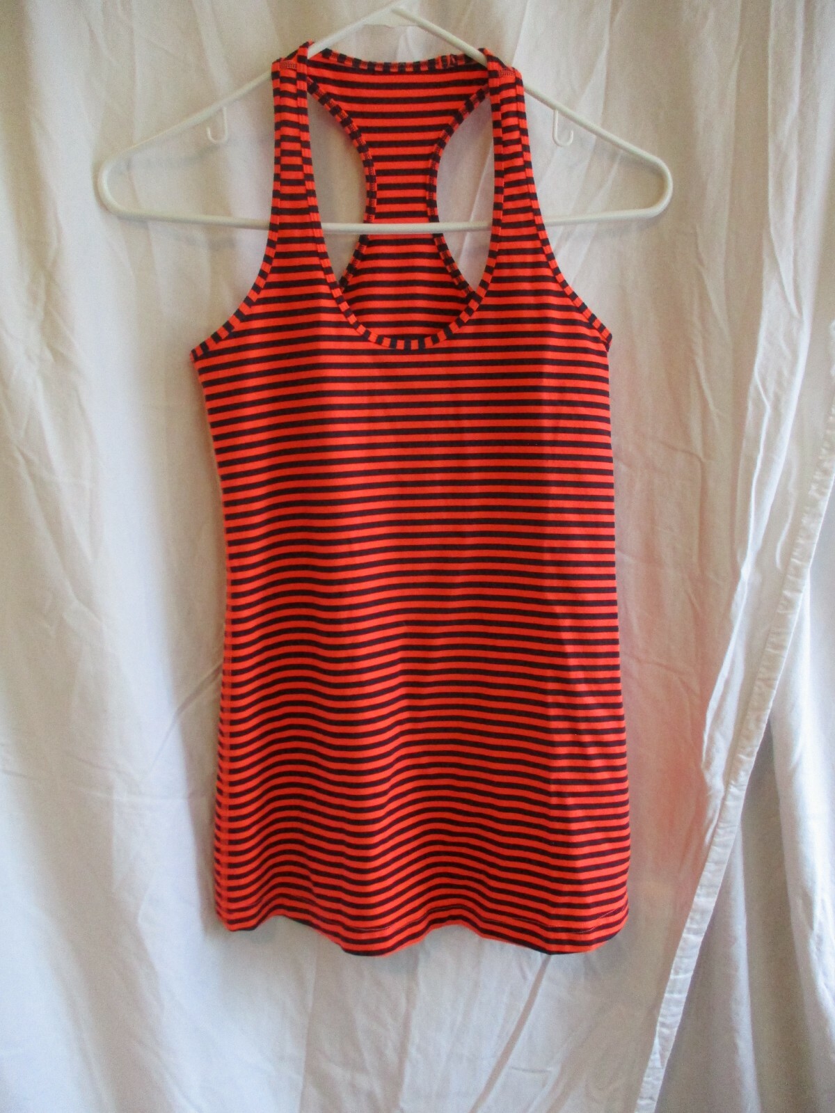 Lululemon Tank top orange striped basic racer bac… - image 10