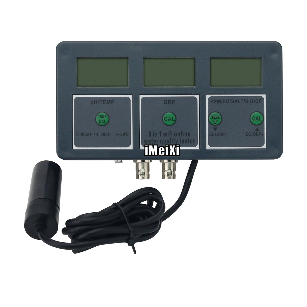Testeur Qualité D'eau 8-en-1 WiFi PH-W218 - Mesure PH, ORP, EC, Sel Pour Aquarium - Neuf