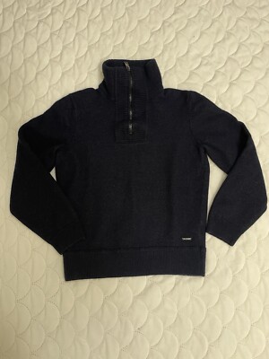 Hugo Boss Sweater Pullover Boy 7/8 (M)  Blue ¼ Zip