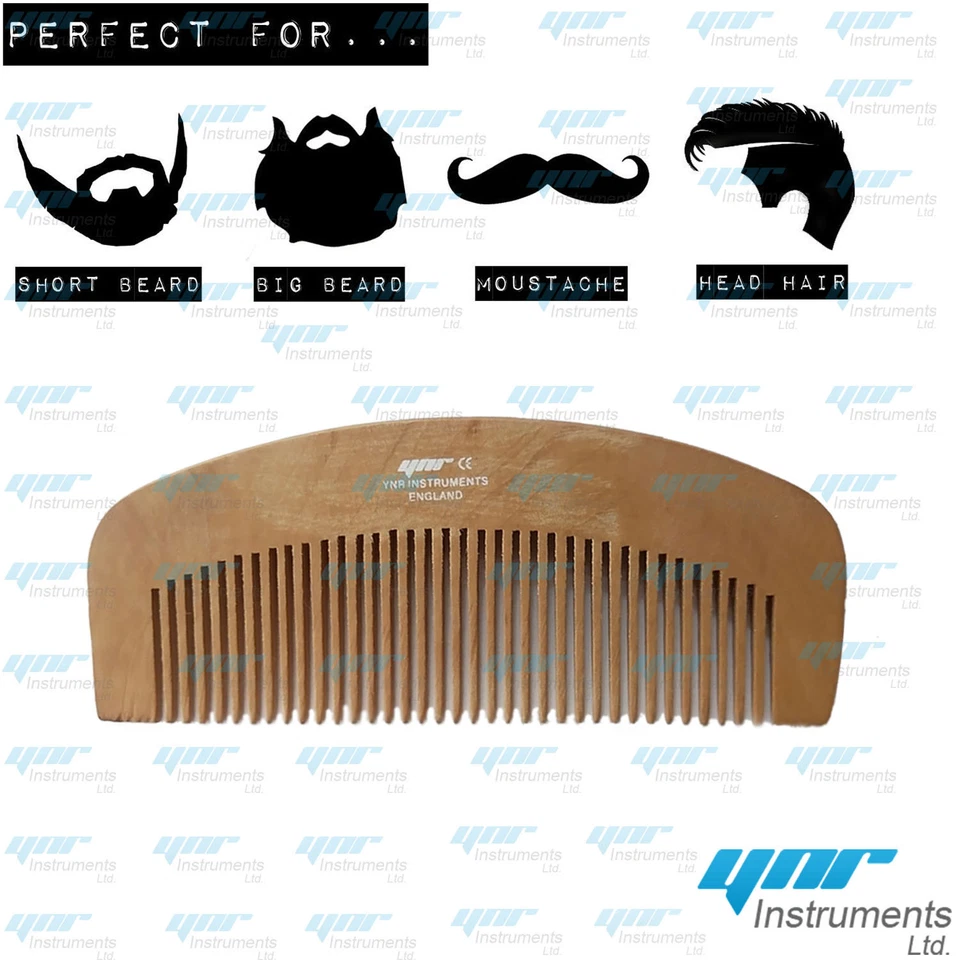 Peine Barba Tupido Bigote Bolsillo Doble Madera Antiestático Moda Alta Calidad  Foto 2 de 3