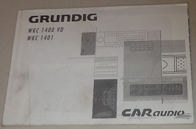 Operating Instructions Grunding Car Radio WKC 1400 VD, WKC 1401