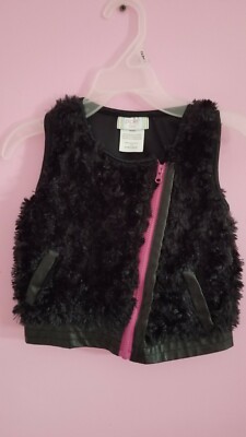 Black Fur Vest Size 24 Months Piper Baby 