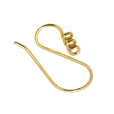 20 Pcs 24X14mm Earring Finding 18k Gold Plated EarWire Components