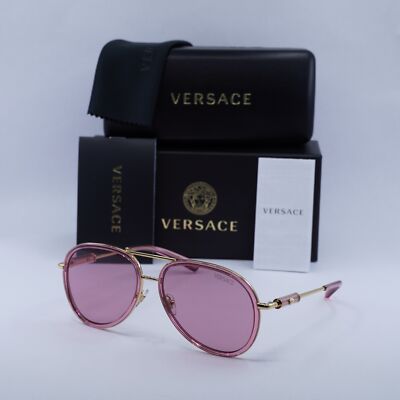 Authentic New in box Versace Transparent Frame Sunglasses VERSACE VE2234 100287 TRANSPARENT DARK GREY-DARK GREY LENS  main image 3