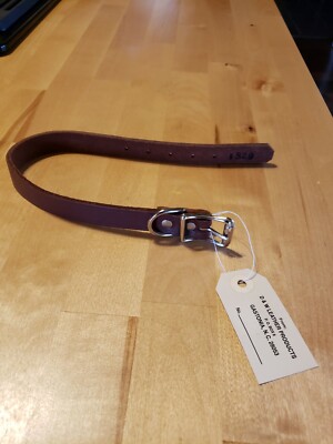 D & W Crafted Brown Leather Dog Collar Soft And Secure 17''
