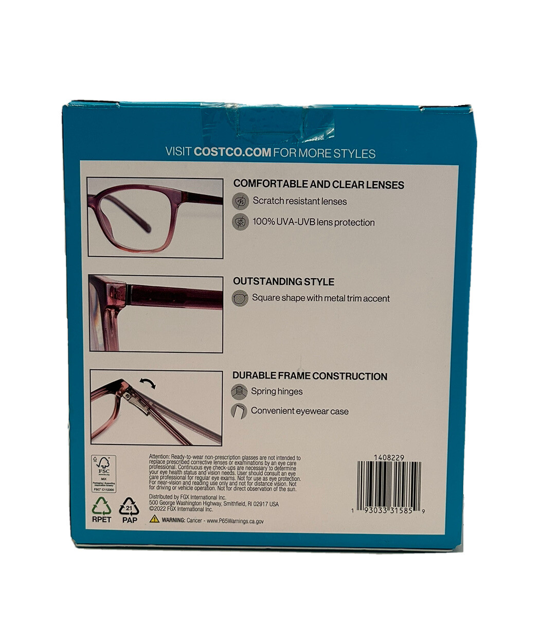 Design Optics Foster Grant Kiersey Plastic Square Reading Glasses 3