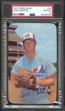 PSA 8 NM MINT 1971 TOPPS SUPER CARL MORTON #28 EXPOS 68706 SD147