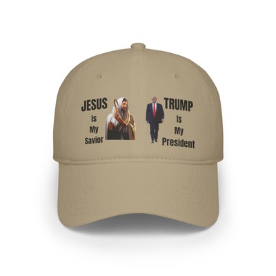 Casquette Baseball 'Jesus Is My Savior - Trump Is My President' - Gris, Taille Réglable Unisexe Adulte