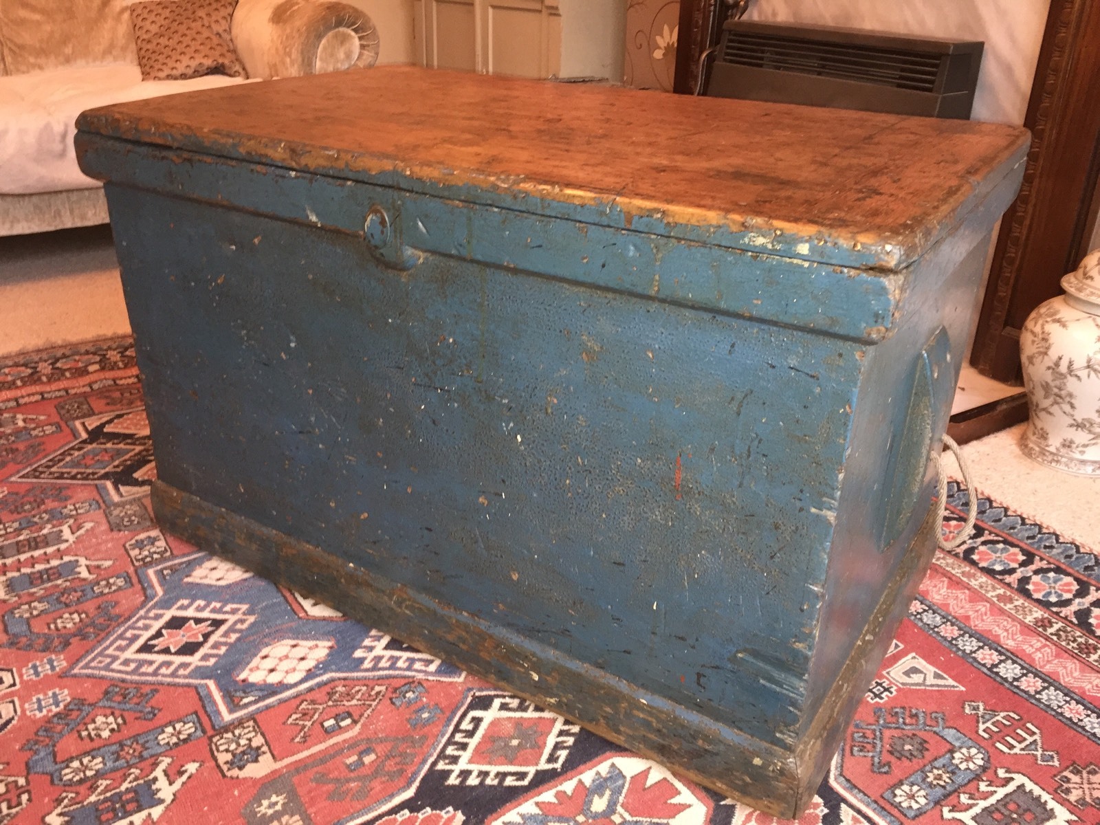 Antique Fitted Pine Carpenters Tool Chest Coffee Table eBay