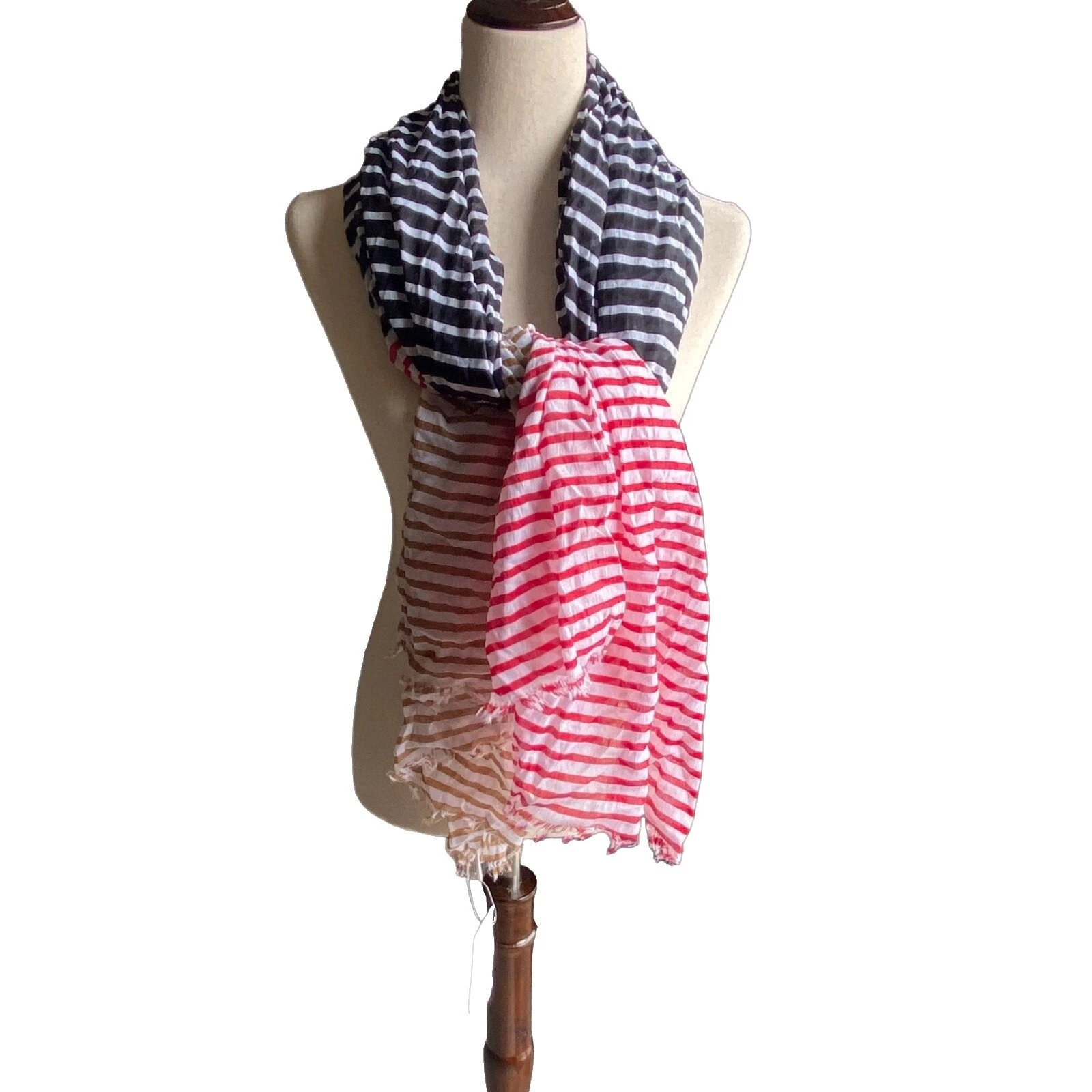 Cotton Striped Scarves & Wraps for Women