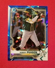 2021 Bowman Chrome Prospects Sapphire Robert Puason #BCP-45 Oakland Athletics