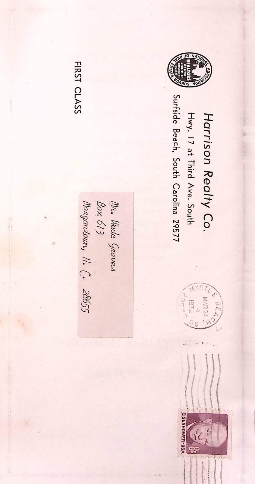 1972 SURFSIDE BEACH SC HARRISON REALTY CO RENTAL LISTINGS MYRTLE BEACH