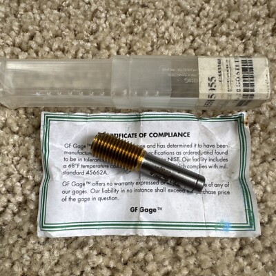 Gf Gage Single End Plug Thread Gage Go Only 7/16 -20 UNF