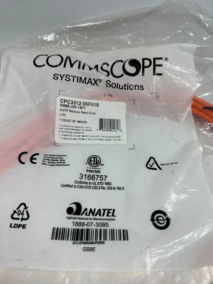 COMMSCOPE SYSTIMAX SOLUTIONS GS8E-OR-15FT    CPC3312-06F015    NEW  Fast Ship - Image 4 of 4