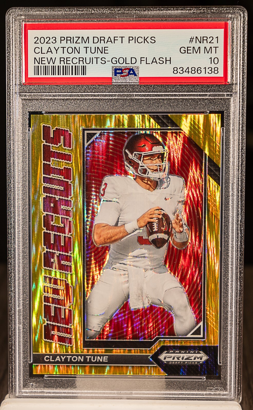 Clayton Tune Panini Prizm Draft Picks New Recruits #NR21 Gold Flash