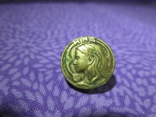 VTG HNS Collar Stud Holy Name Society Child Profile Lapel Pin - Brass - 1930 -5H