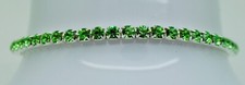 1 line green color rhinestone silver plated stretch fashion jewelry bracelet