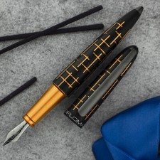 Diplomat Elox Martix Black/Orange Fountain Pe...