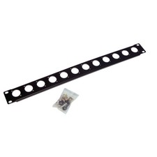 deetech Rackblende / Lochblende 1 HE mit 12 Löchern für D-Typ Einbaubuchsen