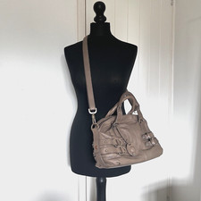 Borsa a mano media Esprit in pelle grigio talpa tracolla *ecc condizioni, leggero difetto* y2k