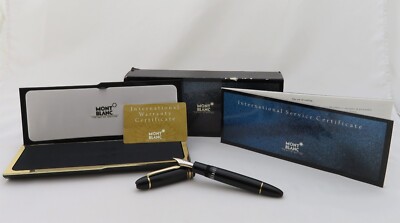 Montblanc Meisterstuck Black 4810 Brunnen Pen 14 KT 585 Gold Nib + Box & Papers