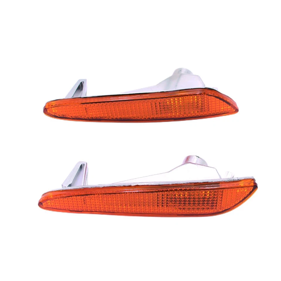 Juego de 2 luces de señalización laterales de parachoques amarillas aptas para Mercedes Benz E320 2003-2006 Foto 2 de 4