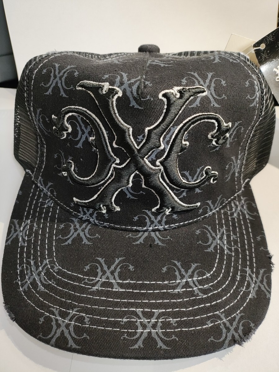 Xtreme Couture Hat CXC Affliction Mesh Black Snapack Embroidered