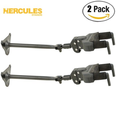 2-PACK Hercules GSP40WB Auto Grip System Guitar Hanger Steel Wall Mount Long Arm