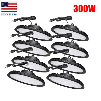 300W UFO LED High Bay Light Gym Factory Warehouse Industrial Lighting Bulb 8PCS