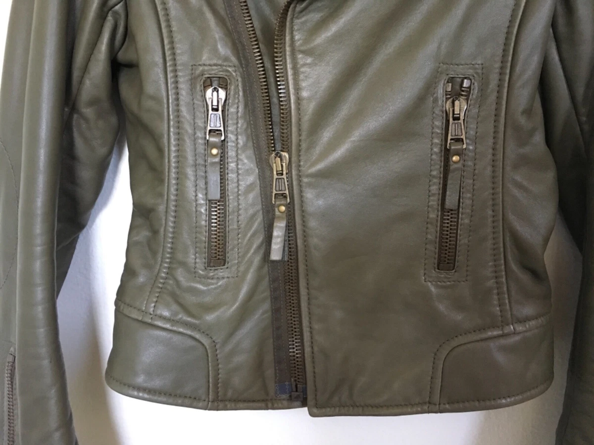 Antagelse sammensmeltning skjule EUC Balenciaga classic MOTO leather jacket Khaki Olive green FR 38 US 6  $2745 | eBay