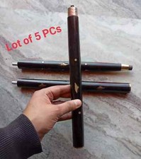 Lot of 5 PCs 3 Fold Black Wooden Walking Stick Cane For Head Handle Only Shaft