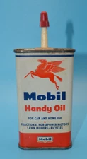 Vintage Mobil Tin Can with Cap / Pegasus / Collectable Gas Automobilia