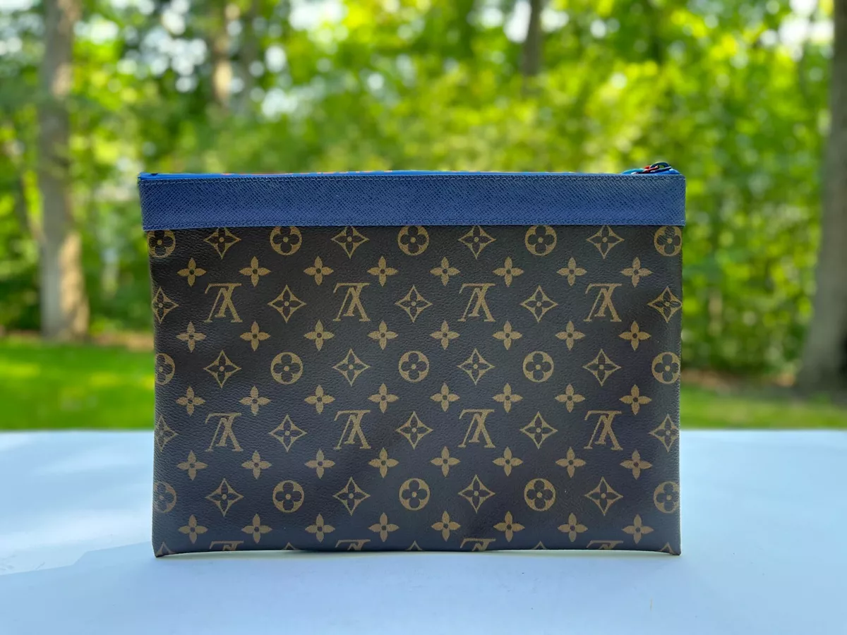 Auth Louis Vuitton Limited Edition Monogram Apollo Split Line GM Pouch M63048