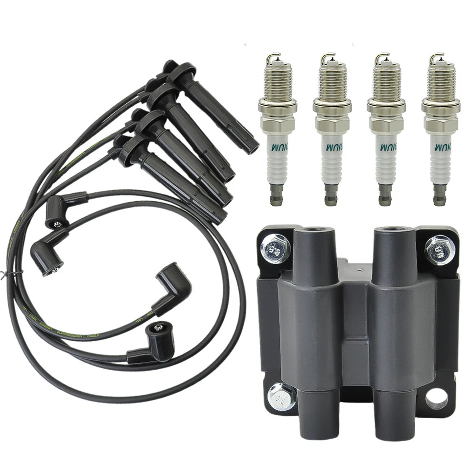 OEM Ignition Coil & 4X Iridium Spark Plugs & Wires for Subaru Impreza 2.5L UF538 - Image 2 of 4