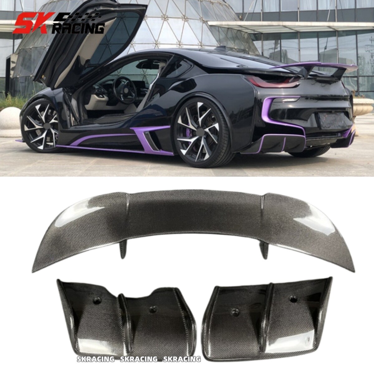 For 2014-2020 BMW i8 Coupe Carbon Fiber Rear Bumper Diffuser +