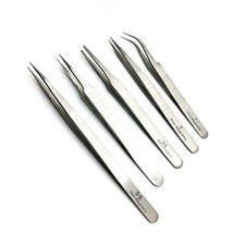 STAINLESS STEEL TWEEZERS 5PCS SET