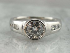Classic Simulated 2.35CT Round Cut White Sapphire 935 Silver Wedding Women Ring