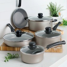 Tramontina 9-Piece Ceramic Cookware Set, Champagne