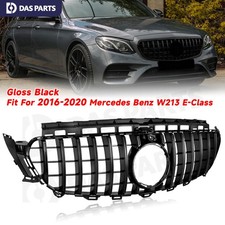 Gloss Black Gt R Grille W Camera Hole For Mercedes Benz W213 E-class 2016-2020 Gloss Black Gt R Grille W Camera Hole For Mercedes Benz W213 E-class 2016-2020