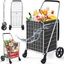 WM99024S Grocery Utility Shopping Cart, Easily Collapsible and Portable to Save
