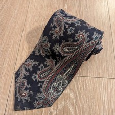 Ferrell Reed Nordstrom 100 Silk Neck Tie England Blue Bold Paisley Vintage