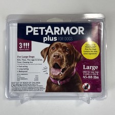 PetArmor Plus for Large Dogs 45-88 lbs. - 3 Month Supply - Kills Fleas Ticks