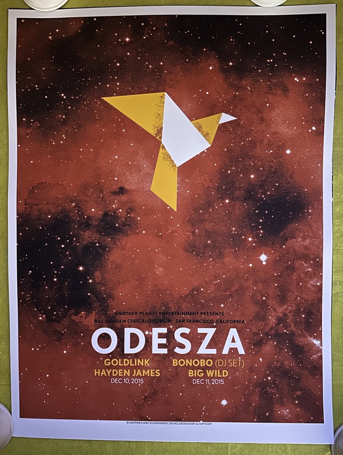 Odezsa Poster LIL Tuffy Artwork Big Wild Goldlink Bill Graham CIVIC 2015 Show