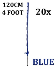 20 x 4 stopy (120cm) Ogrodzenie elektryczne Niebieskie słupki Poly Stakes Taśma linowa koń padok