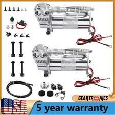444c Dual Pack Chrome Compressors For Air Tanks Bag Air Ride Suspension 44432