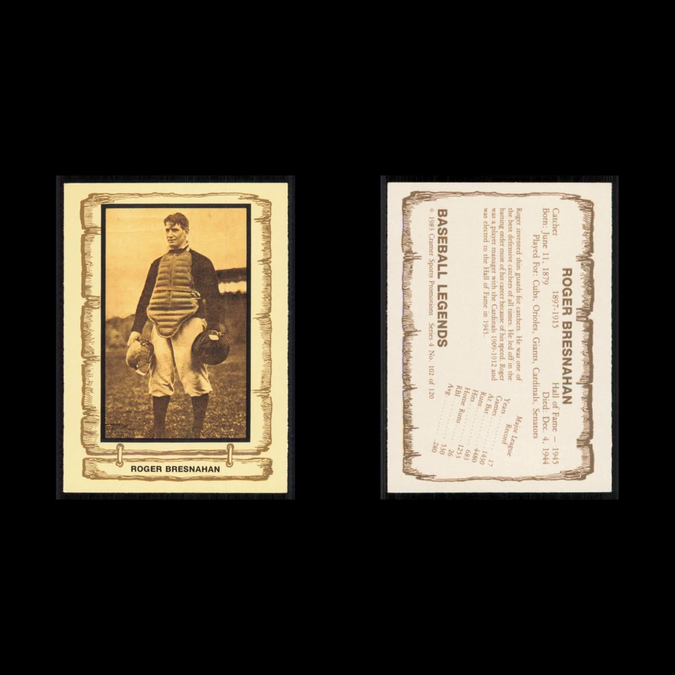 Roger Bresnahan #102 1983 Cramer Baseball Legends Series 4 Baseball Card MLB NM - Image 3 of 3