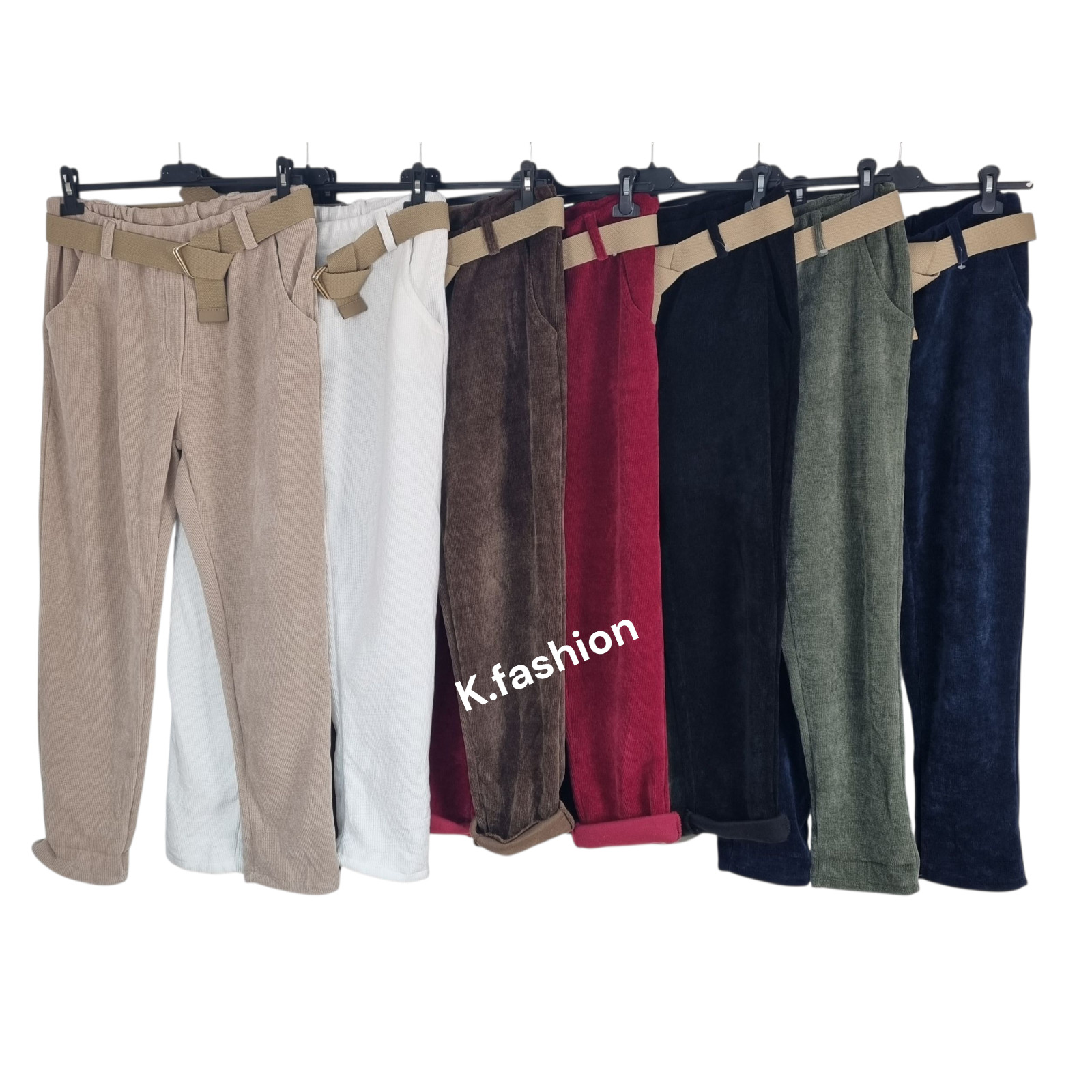 Pantalones deportivos elásticos mágicos de pana de terciopelo italiano para dama