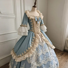 Sky Blue Evening Gowns Rococo Baroque Dresses Gowns Marie Antoinette Ball Gowns